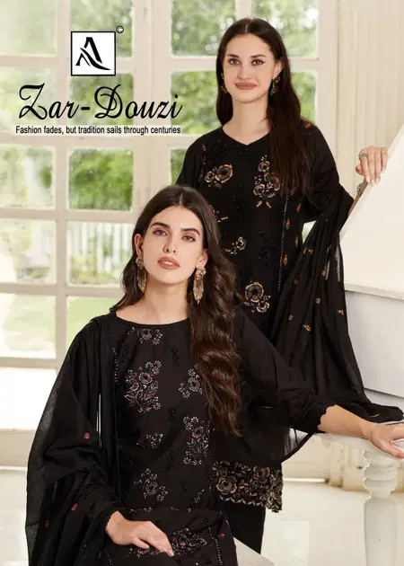 Zar Douzi By Alok Suits Cambric Pakistani Dress Material Exporters In India